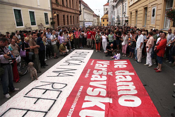 prosvjednici iz Varšavske (Foto: Saša Zinaja /Medijska mreža)