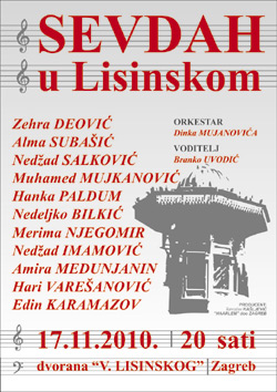 plakat za Sevdah u Lisinskom