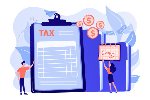Tax form concept vector illustration. Tax