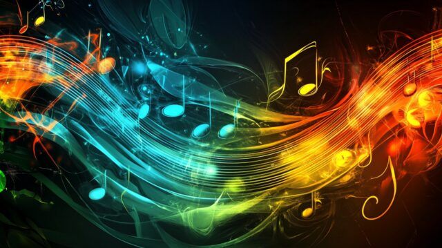 colorful-music-notes-black-background