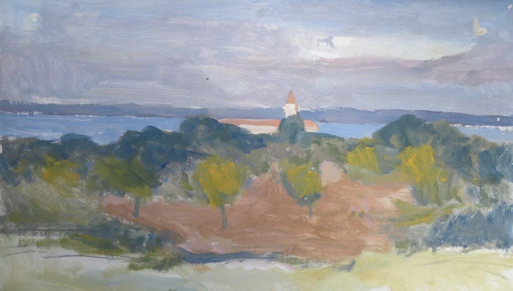 M.Bingula, Na Pašmanu, akrilik na kartonu, 50x70 cm