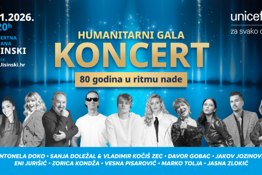 UNICEF-ov humanitarni gala koncert „80 godina u ritmu nade” gotovo rasprodan mjesec dana prije održavanja